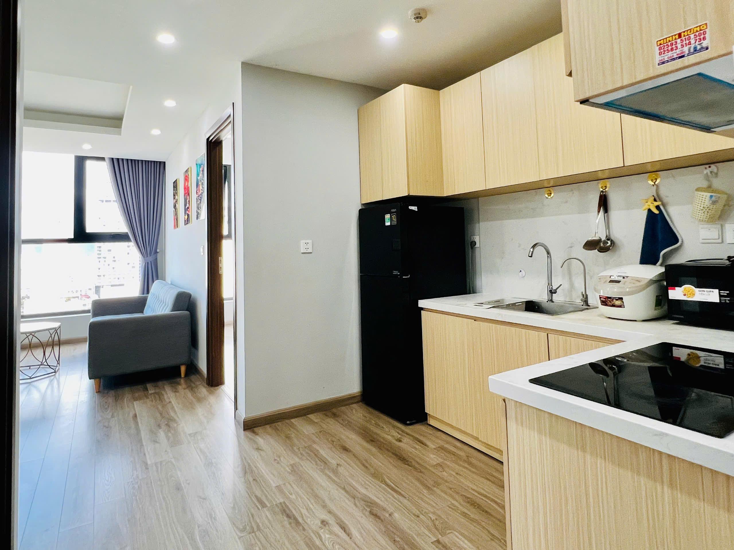 Căn hộ HUDBUILDING 59,2m2. 2 phòng ngủ, tầng cao, đầy đủ nội thất